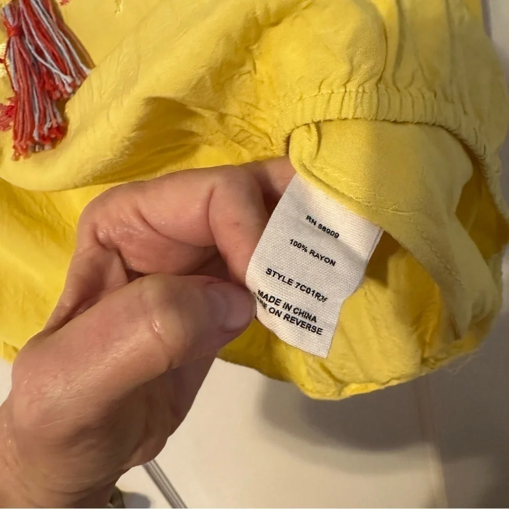 Chelsea & Violet Blouse Yellow Bubble Waist